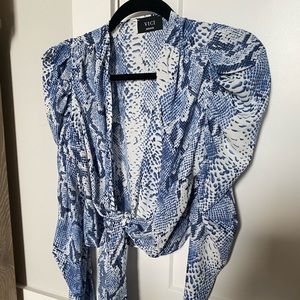 Blue Snakeskin Vici Wrap Top
